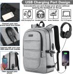 AMBOR Travel Laptop Backpack,17.3 inch Anti Theft Business Laptop Backpack with USB Charging Port and Headphone Interface, College School Backpack for Men & Women,Black - Image 2